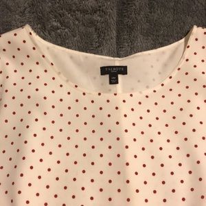 Talbots Tops - Talbots polka dotted peplum with side zip Talbots Tops - Talbots polka dotted peplum with side zip